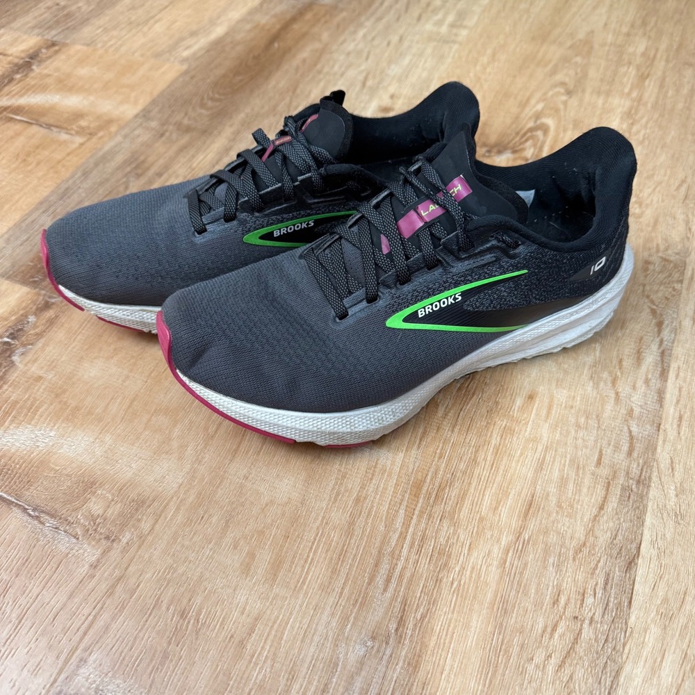 Brooks Launch 10 Women's‎ Running Shoes Black Pink Neon Green Size 8.5